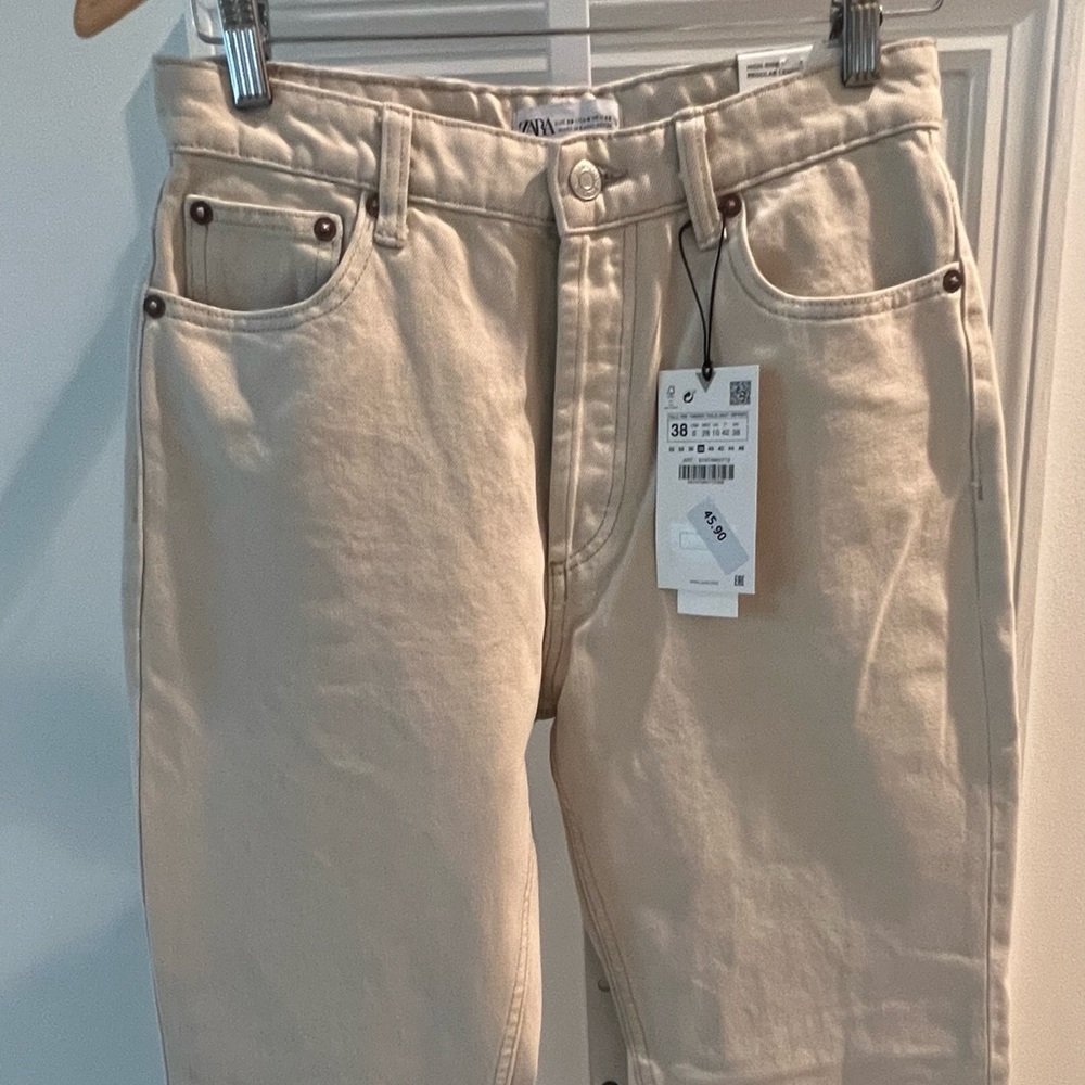NWT Zara 2022 spring twill pants. High waist straight leg